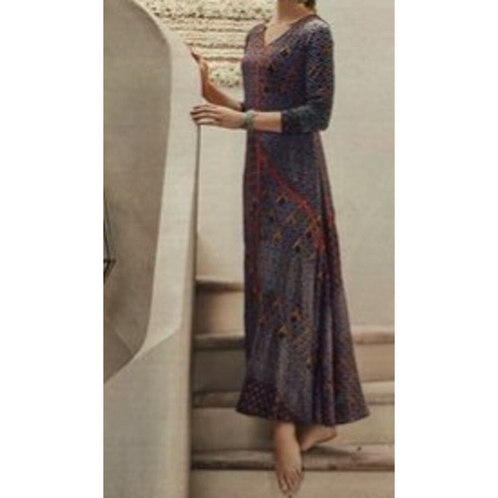 Soft Surroundings Mercado Maxi Dress Size L Artsy Boho Lagenlook